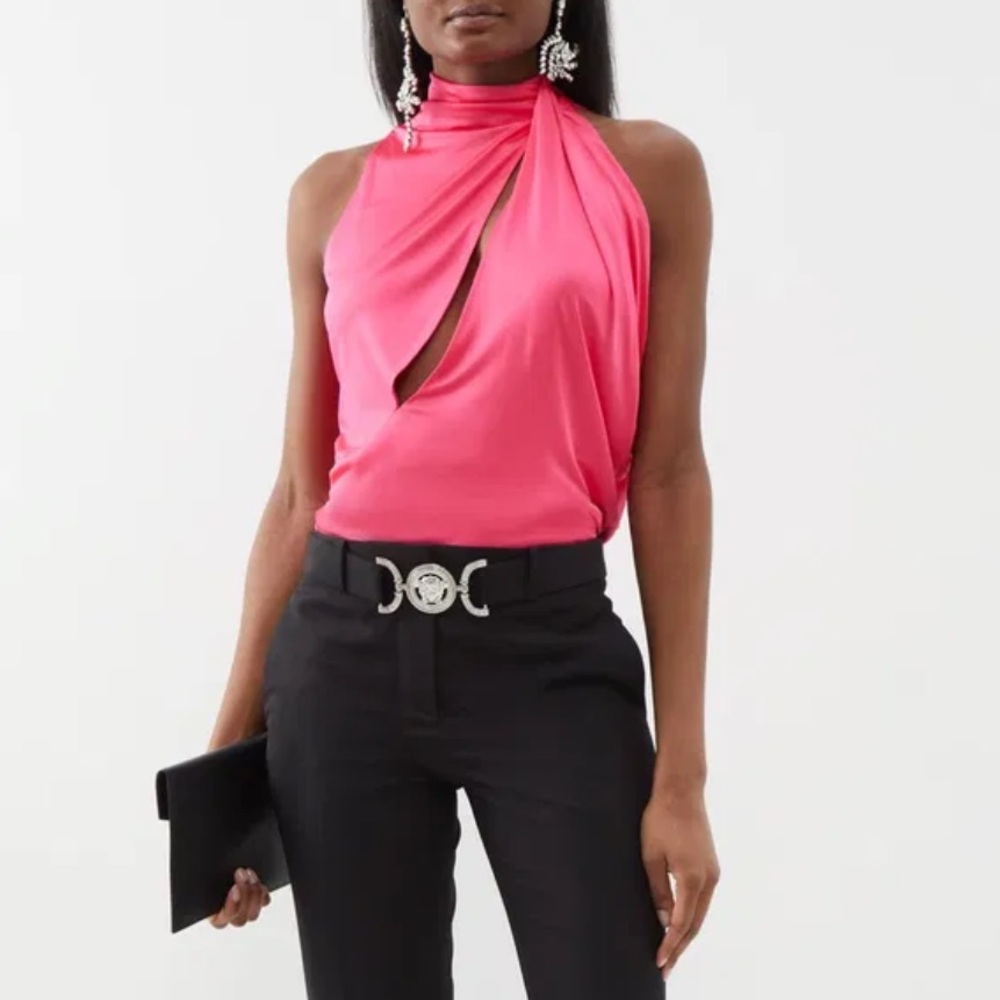 Versace  Fuchsia Drape Top